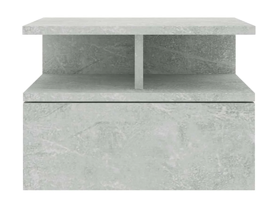 Tables de chevet suspendues 2 pcs Gris béton 40x31x27