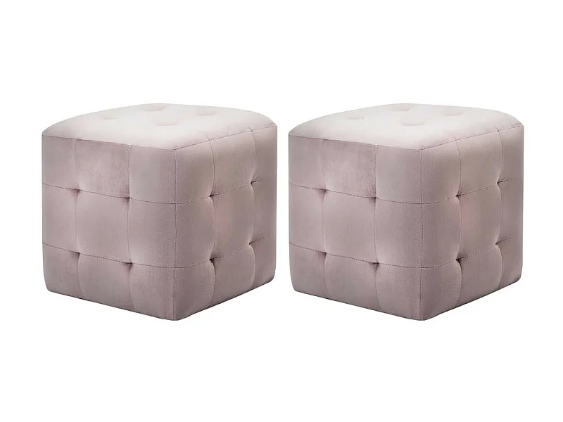 2 pcs Tables de chevet Rose 30x30x30 Tissu velours
