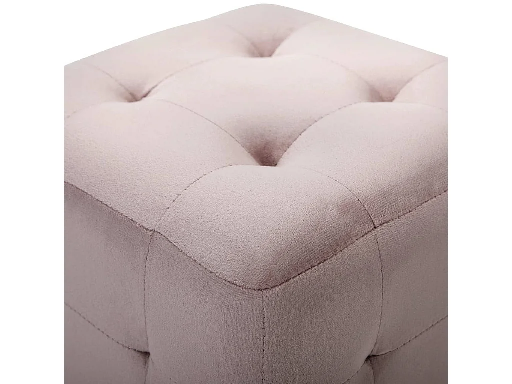 2 pcs Tables de chevet Rose 30x30x30 Tissu velours