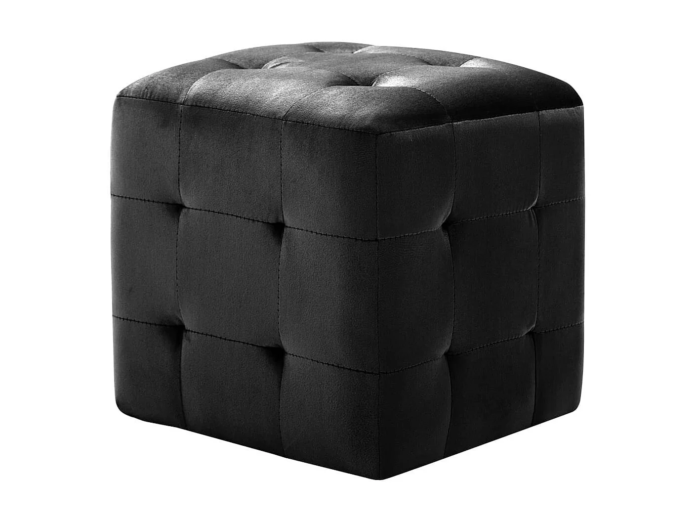 2 pcs Tables de chevet Noir 30x30x30 Tissu velours