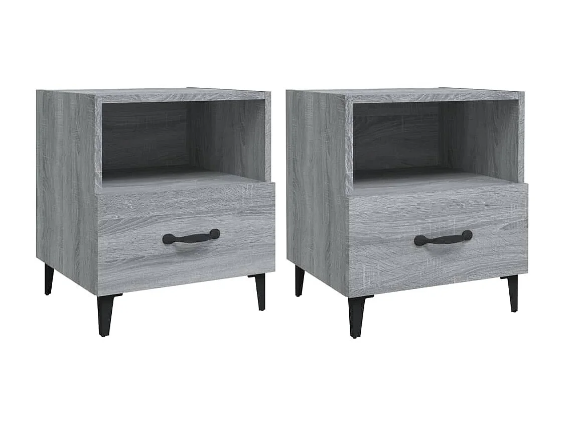 Tables de chevet 2 pcs Sonoma gris Bois d'ingénierie