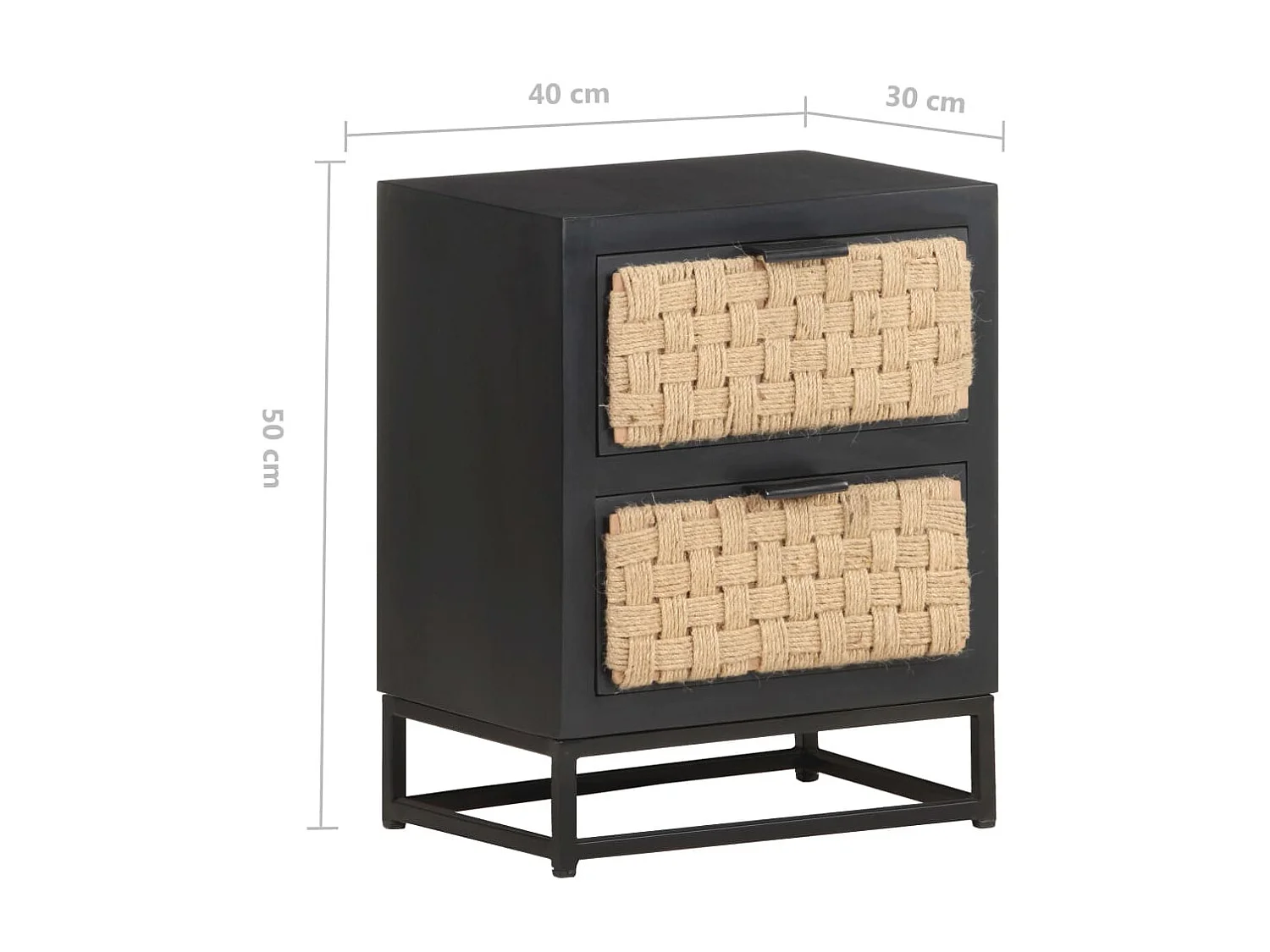 Table de chevet 40x30x50 Bois de manguier massif