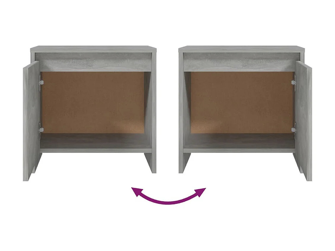 Table de chevet Gris béton 45x34x44,5