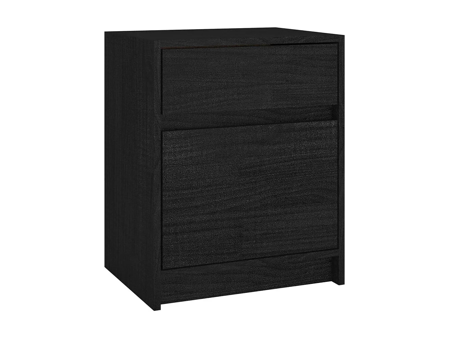 Tables de chevet 2 pcs Noir 40x31x50 Bois de pin massif