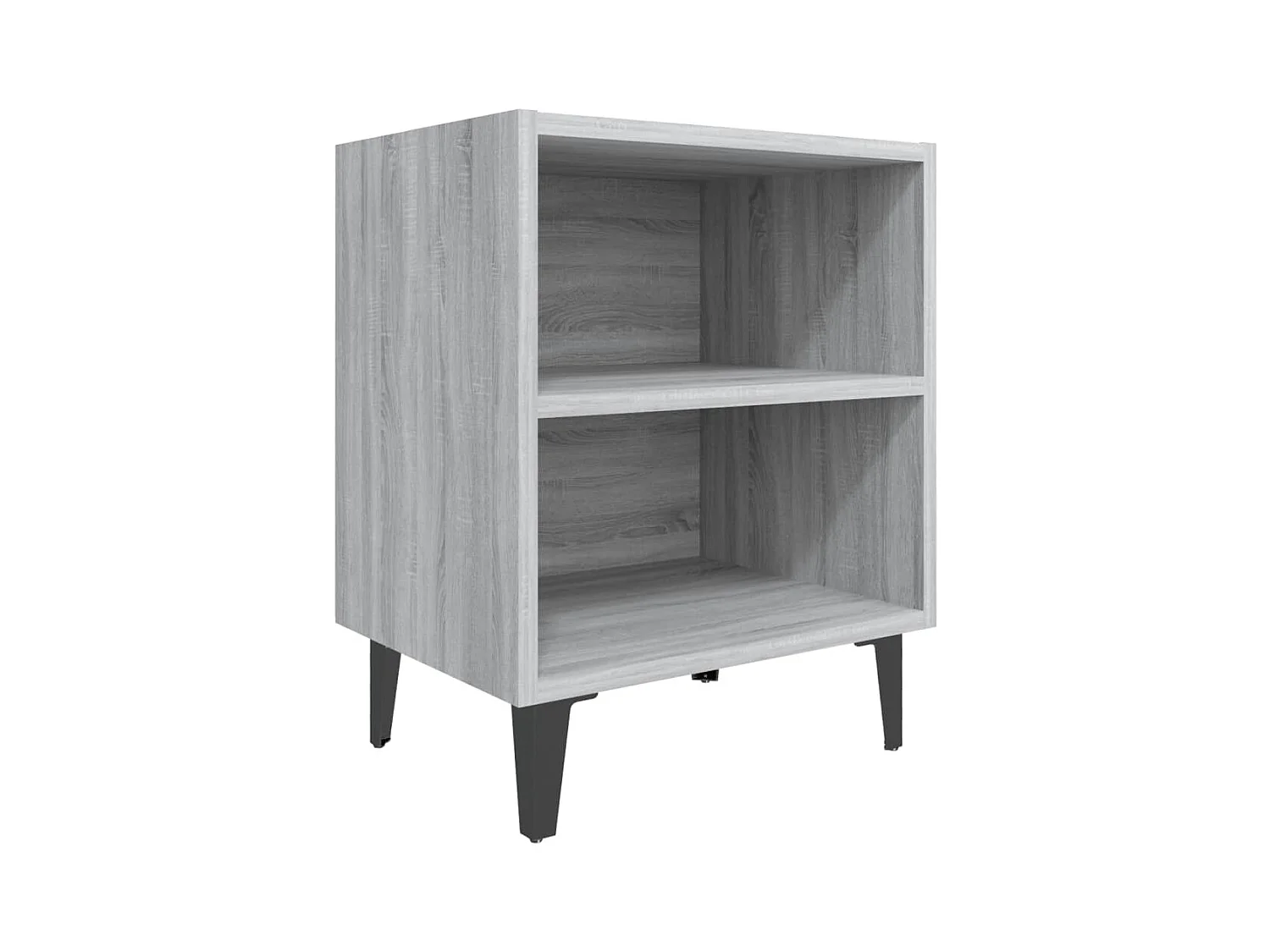 Table de chevet avec pieds en métal Sonoma gris 40x30x50 2