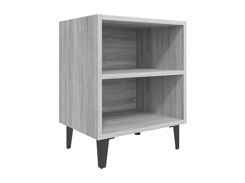 Table de chevet avec pieds en métal Sonoma gris 40x30x50 2