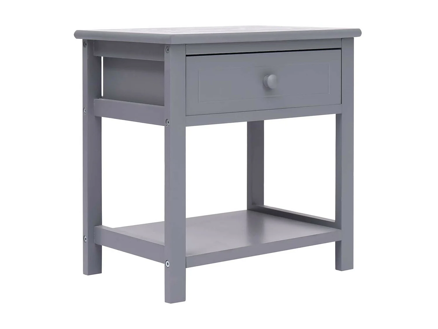 Mesitas de noche 2 unidades madera de Paulownia gris 40x29x42cm