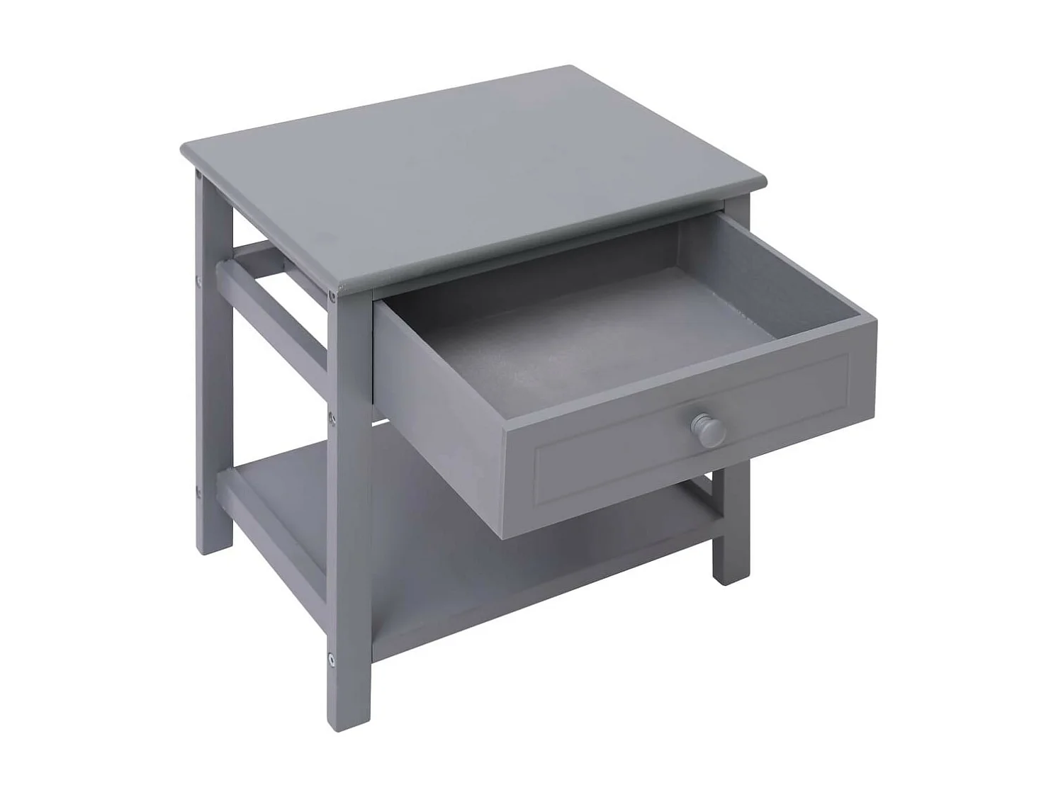 Mesitas de noche 2 unidades madera de Paulownia gris 40x29x42cm