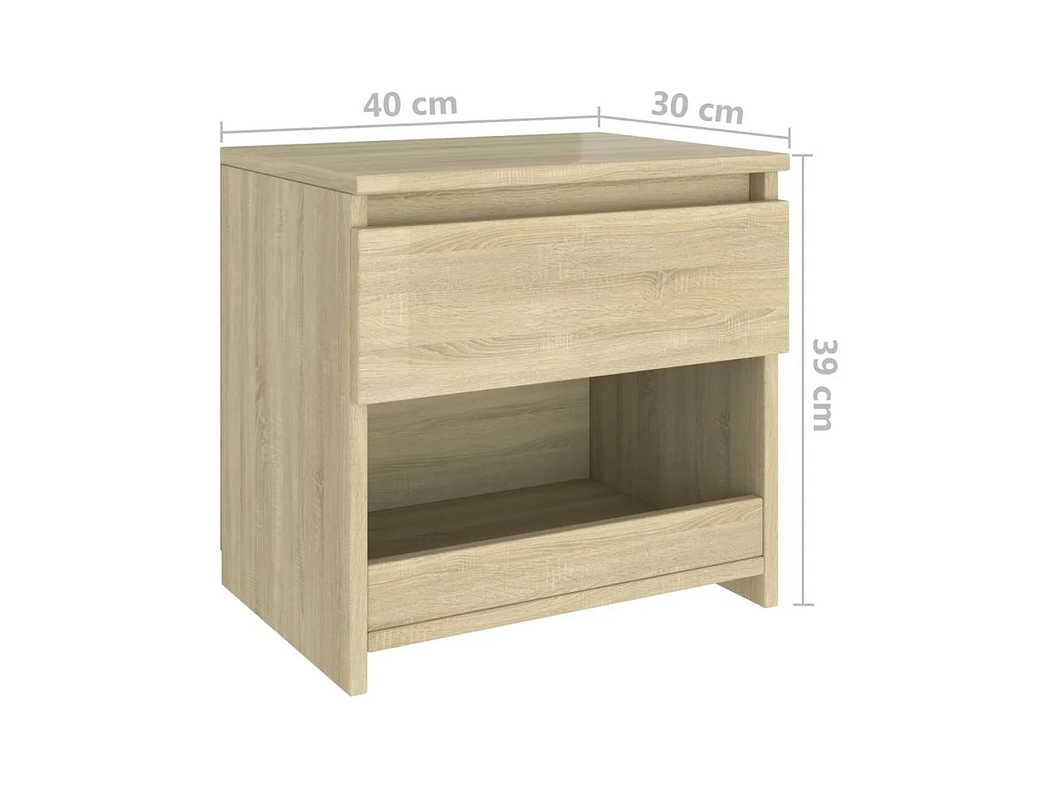 Nachtkastjes 2 st 40x30x39 cm spaanplaat sonoma eikenkleurig