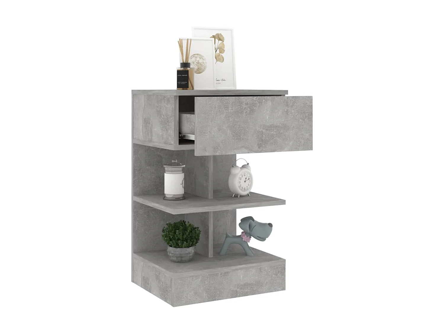 Tables de chevet 2 pcs Gris béton 40x35x65