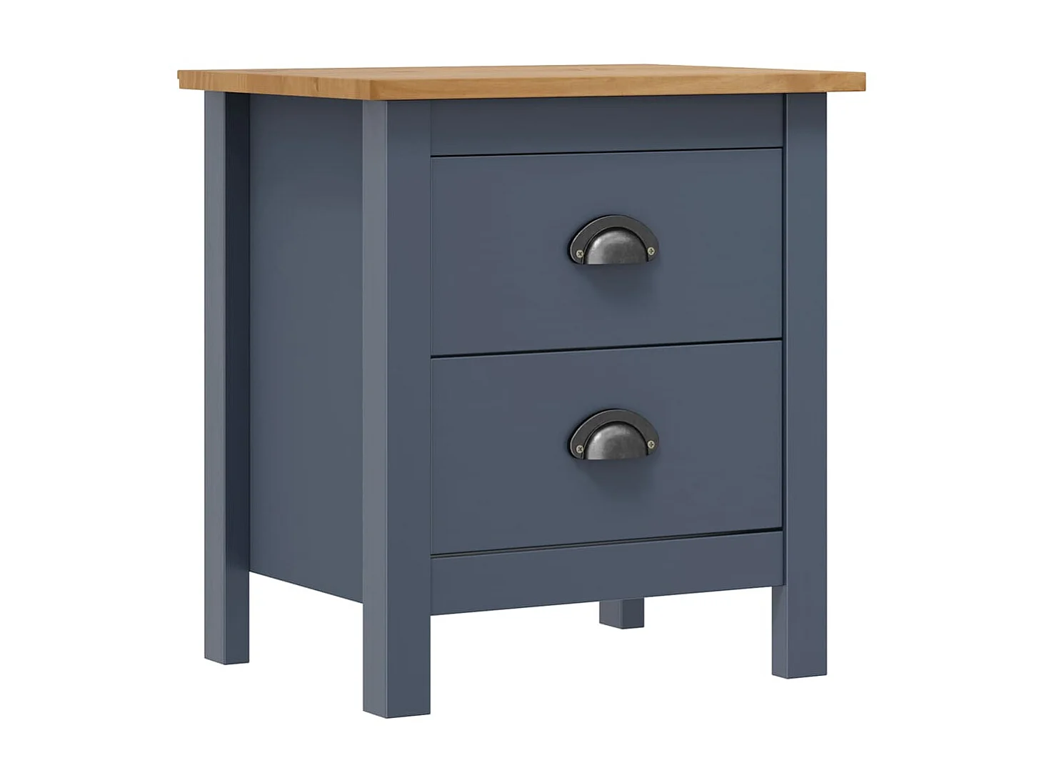 Tables de chevet 2 pcs Hill Range Gris 46x35x49,5 Pin solide 2