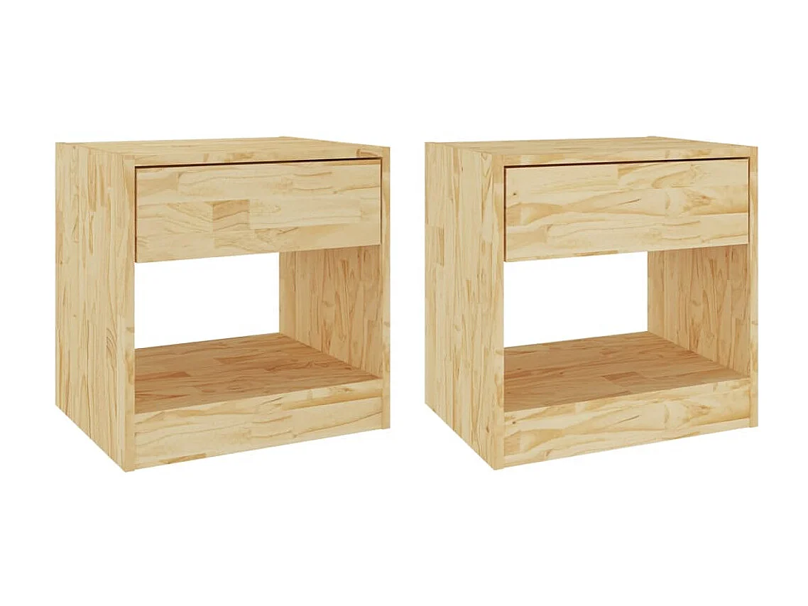 Tables de chevet 2 pcs 40x31x40 Bois de pin massif
