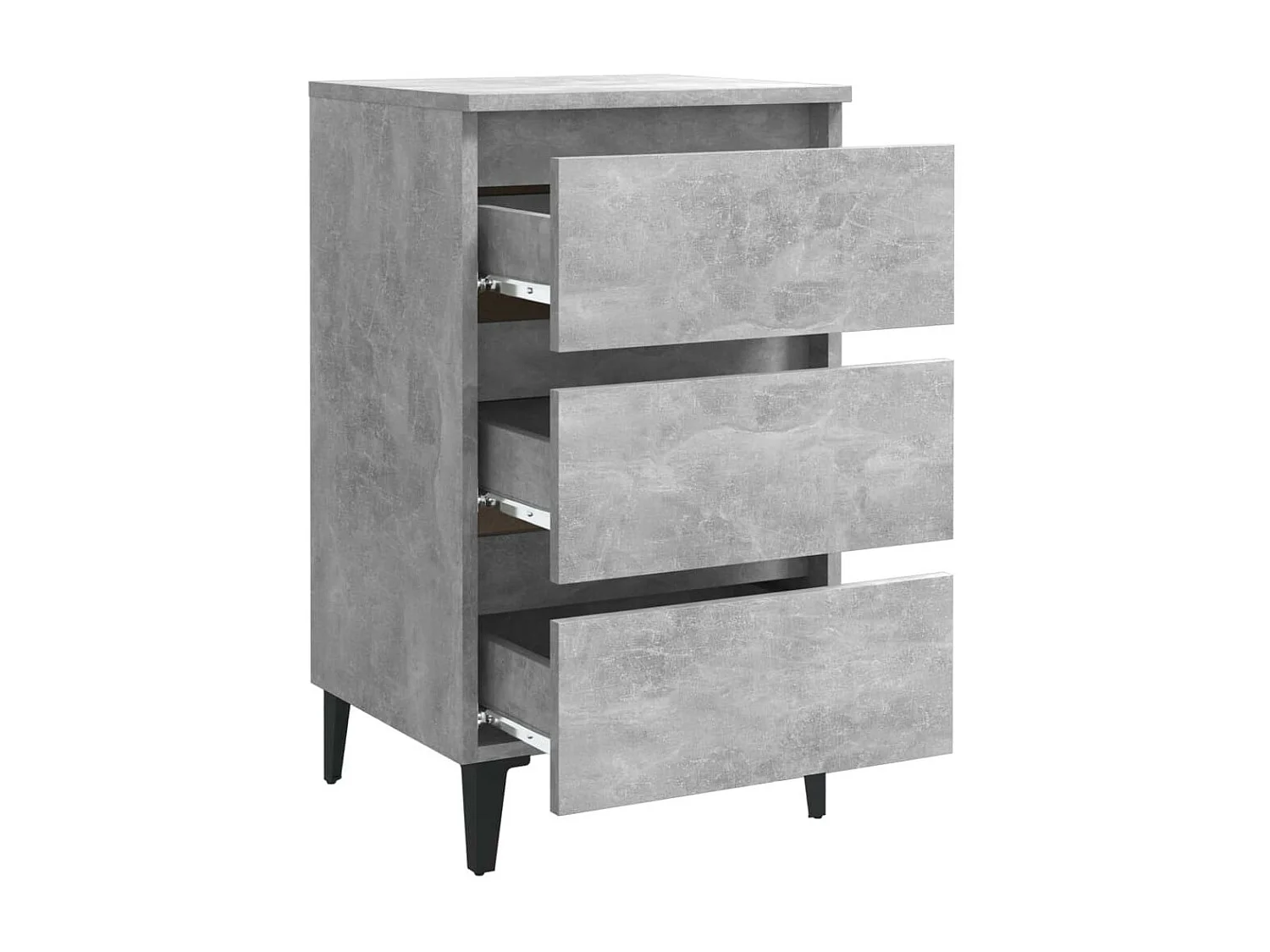 Table de chevet avec pieds en métal Gris béton 40x35x69