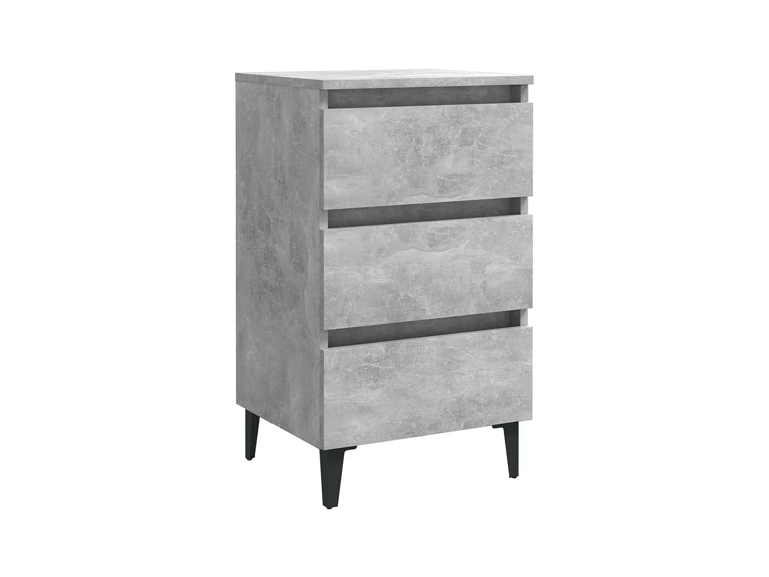 Table de chevet avec pieds en métal Gris béton 40x35x69