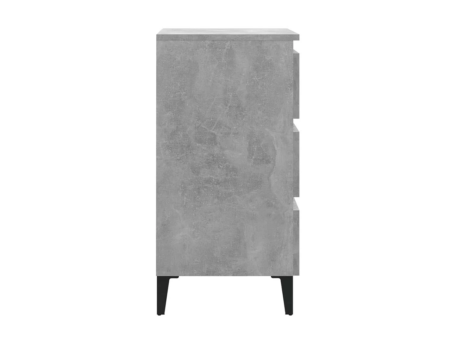 Table de chevet avec pieds en métal Gris béton 40x35x69