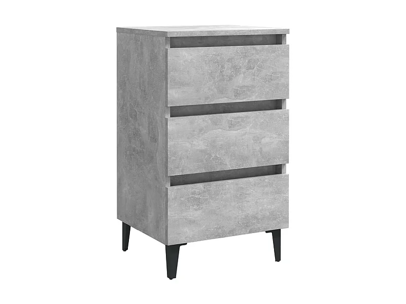 Table de chevet avec pieds en métal Gris béton 40x35x69