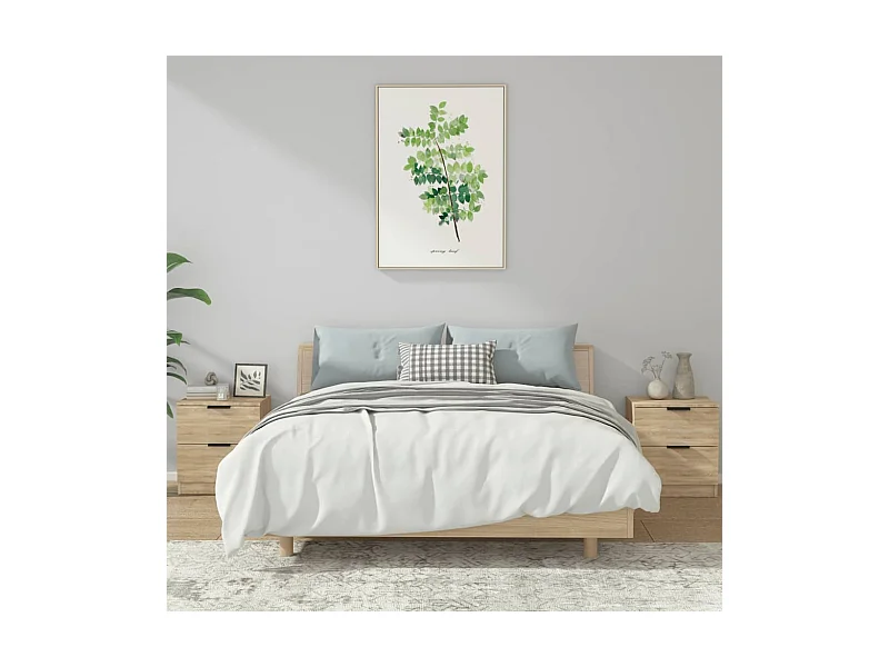 Tables de chevet 2 pcs Chêne Sonoma Bois d'ingénierie