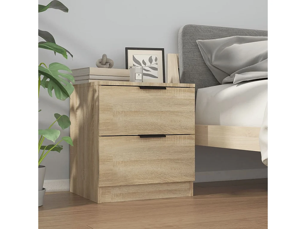 Tables de chevet 2 pcs Chêne Sonoma Bois d'ingénierie