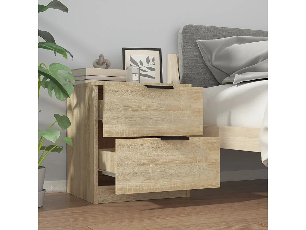 Tables de chevet 2 pcs Chêne Sonoma Bois d'ingénierie