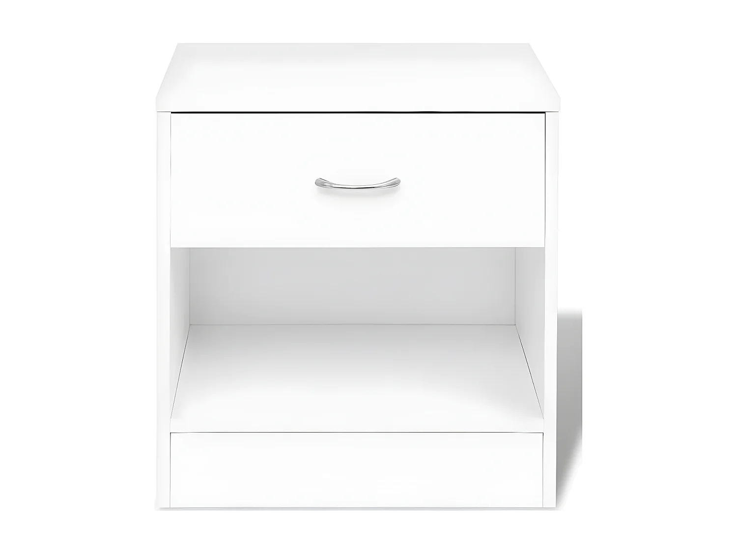 Table de chevet 1 tiroir 1 niche bois blanc Chickie - Lot de 2