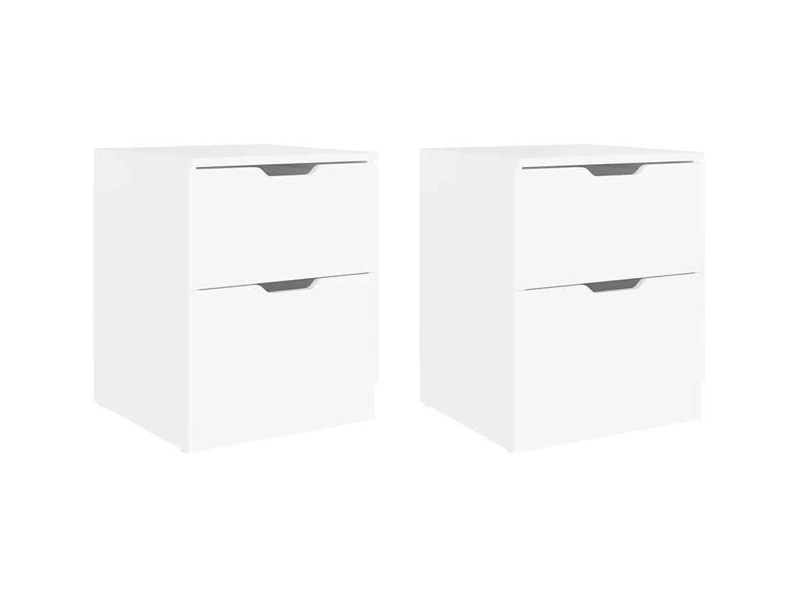 Tables de chevet 2 pcs Blanc 40x40x50