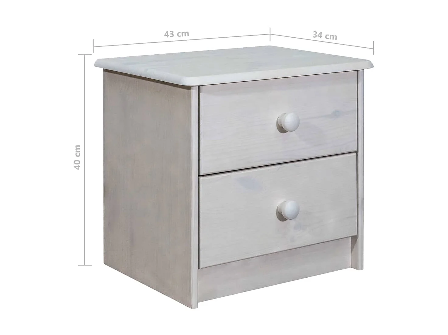 Table de chevet 43x34x40 Bois de pin solide 2