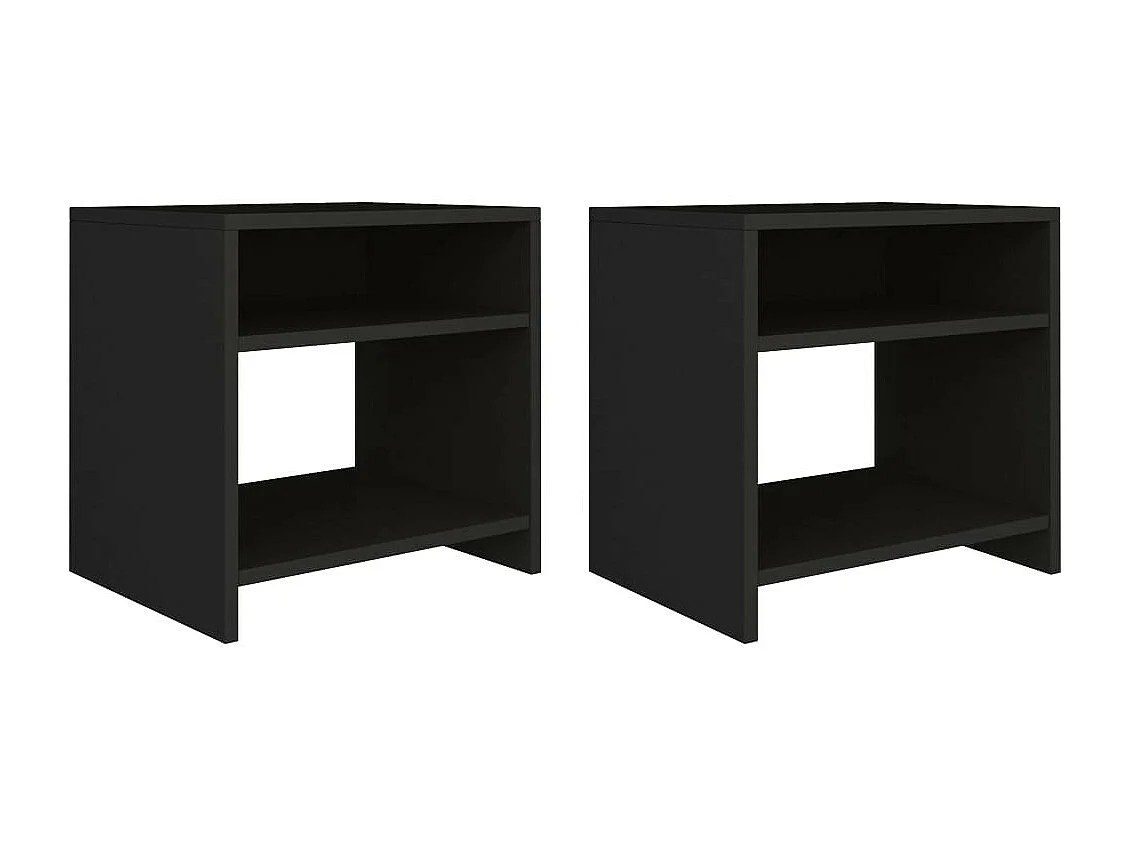 Table de chevet Noir 40 x 30x40 - Lot de 2