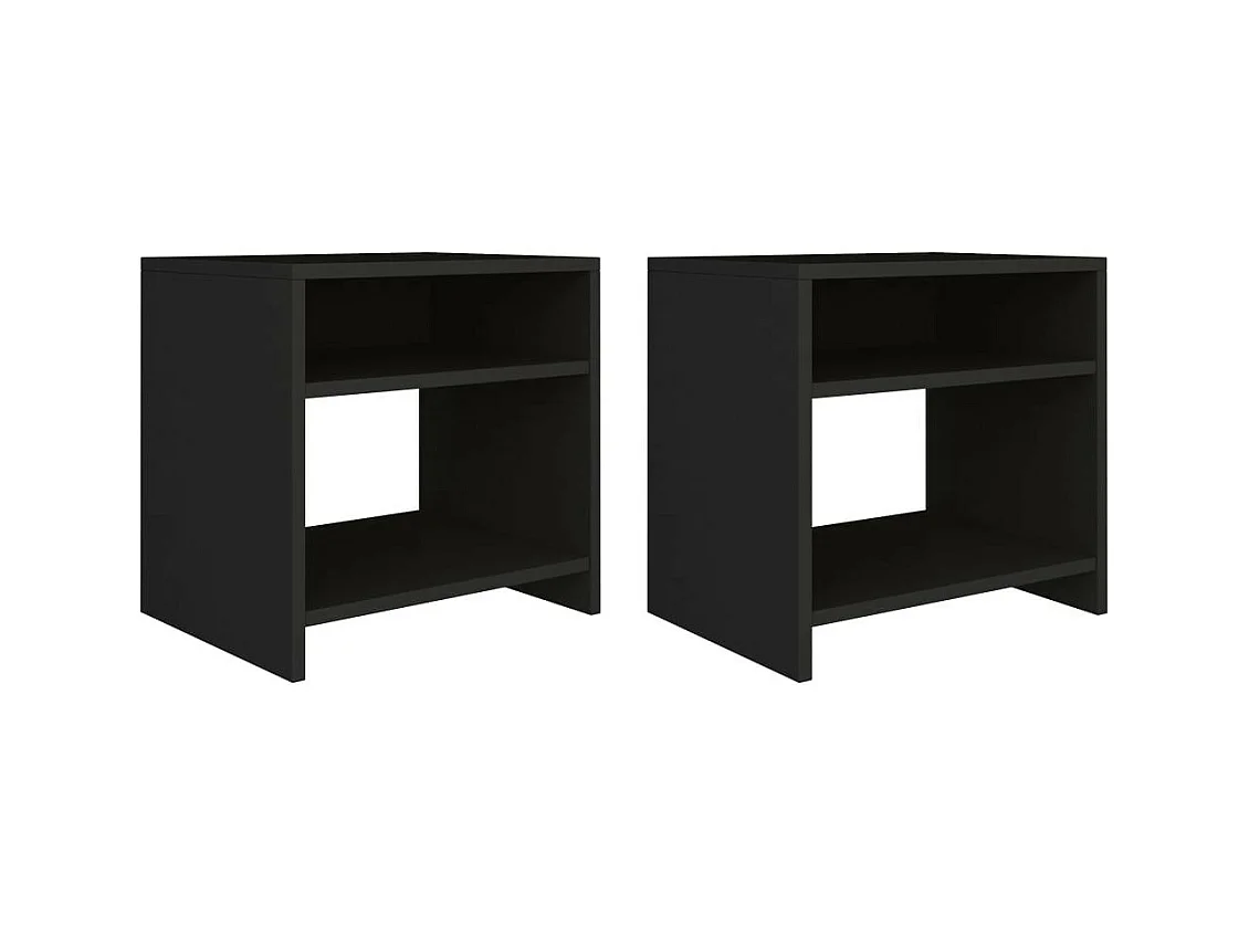 Table de chevet Noir 40 x 30x40 - Lot de 2