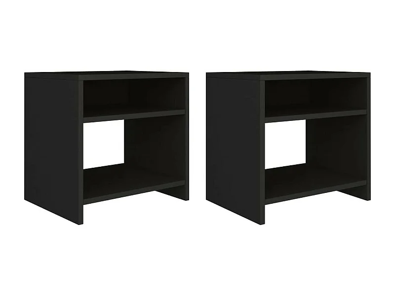 Table de chevet Noir 40 x 30x40 - Lot de 2