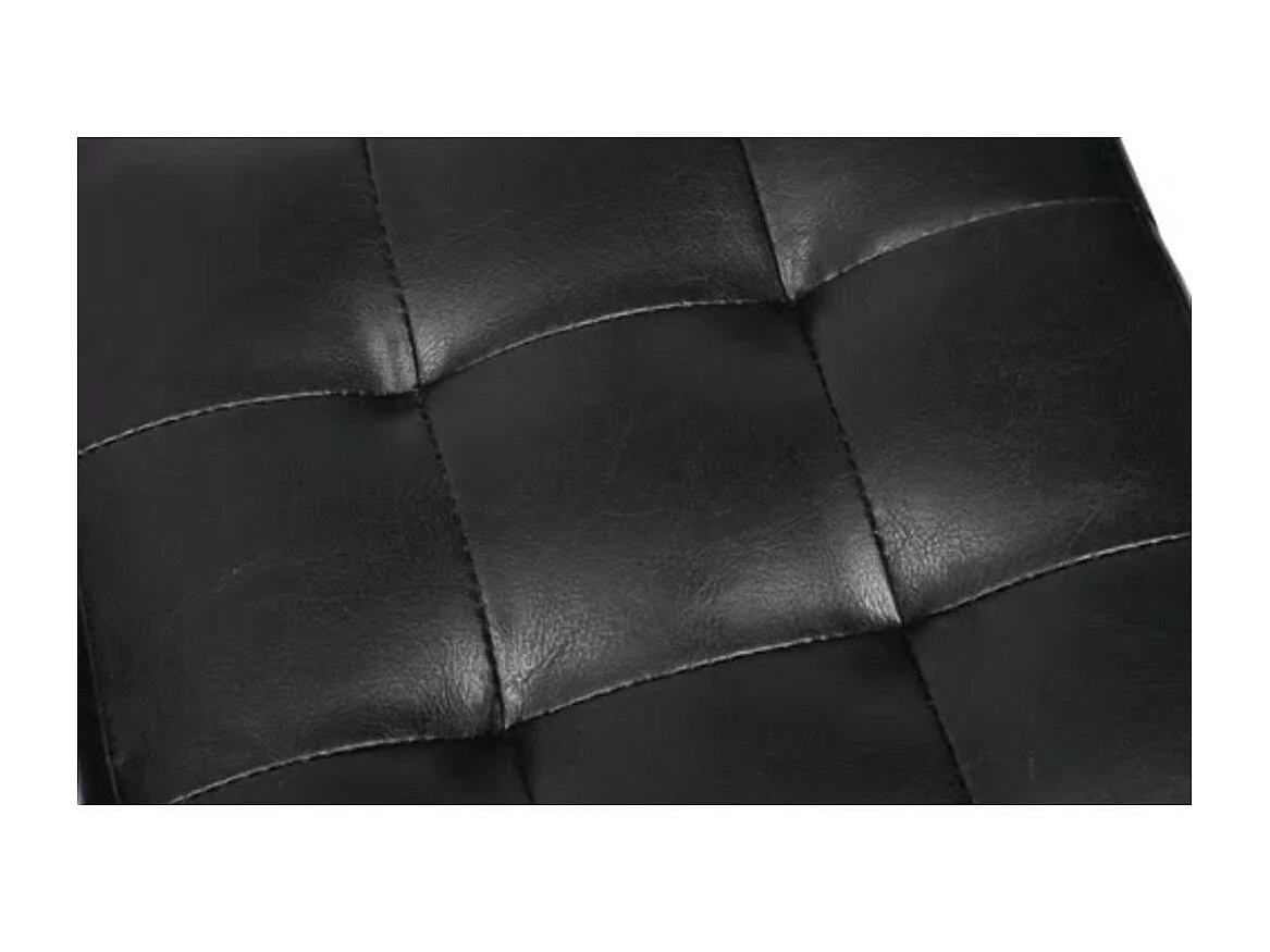 Pouf cube capitonné noir (lot de 2)