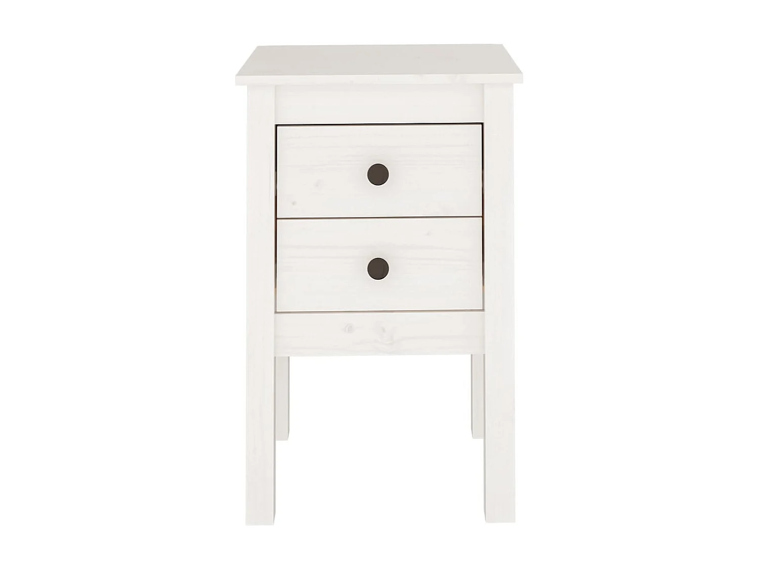 Table de chevet Blanc 40x35x61,5 Bois de pin massif