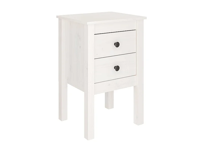 Table de chevet Blanc 40x35x61,5 Bois de pin massif