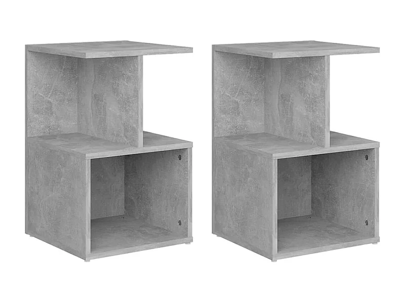 Tables de chevet 2 pcs Gris béton 35x35x55