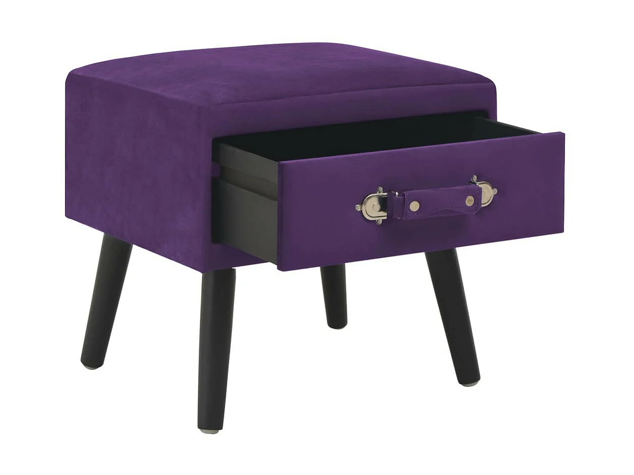 Tables de chevet 2 pcs Violet foncé 40x35x40 Velours