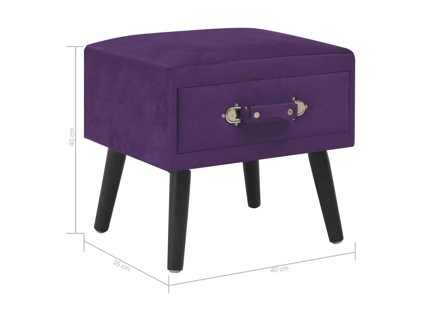 Tables de chevet 2 pcs Violet foncé 40x35x40 Velours