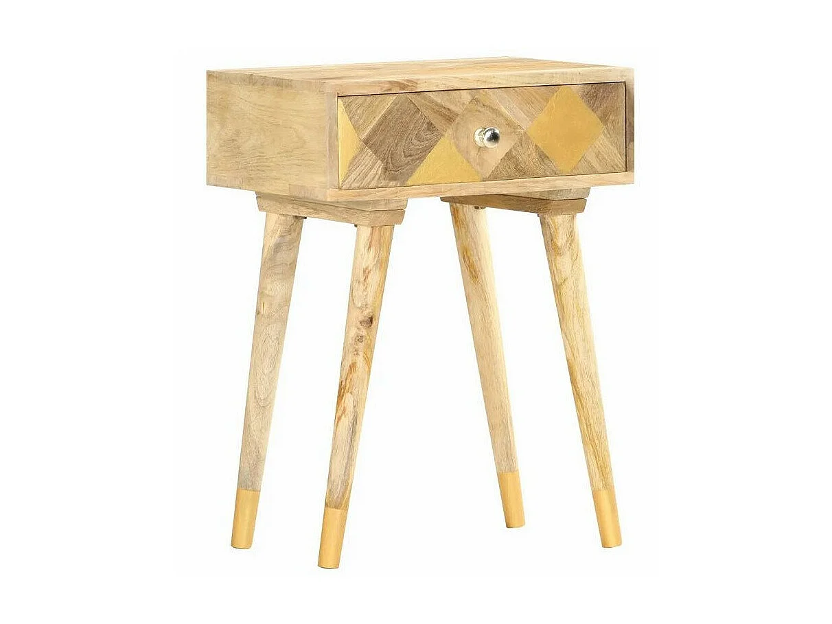 Table de chevet 1 tiroir manguier massif clair Kasya