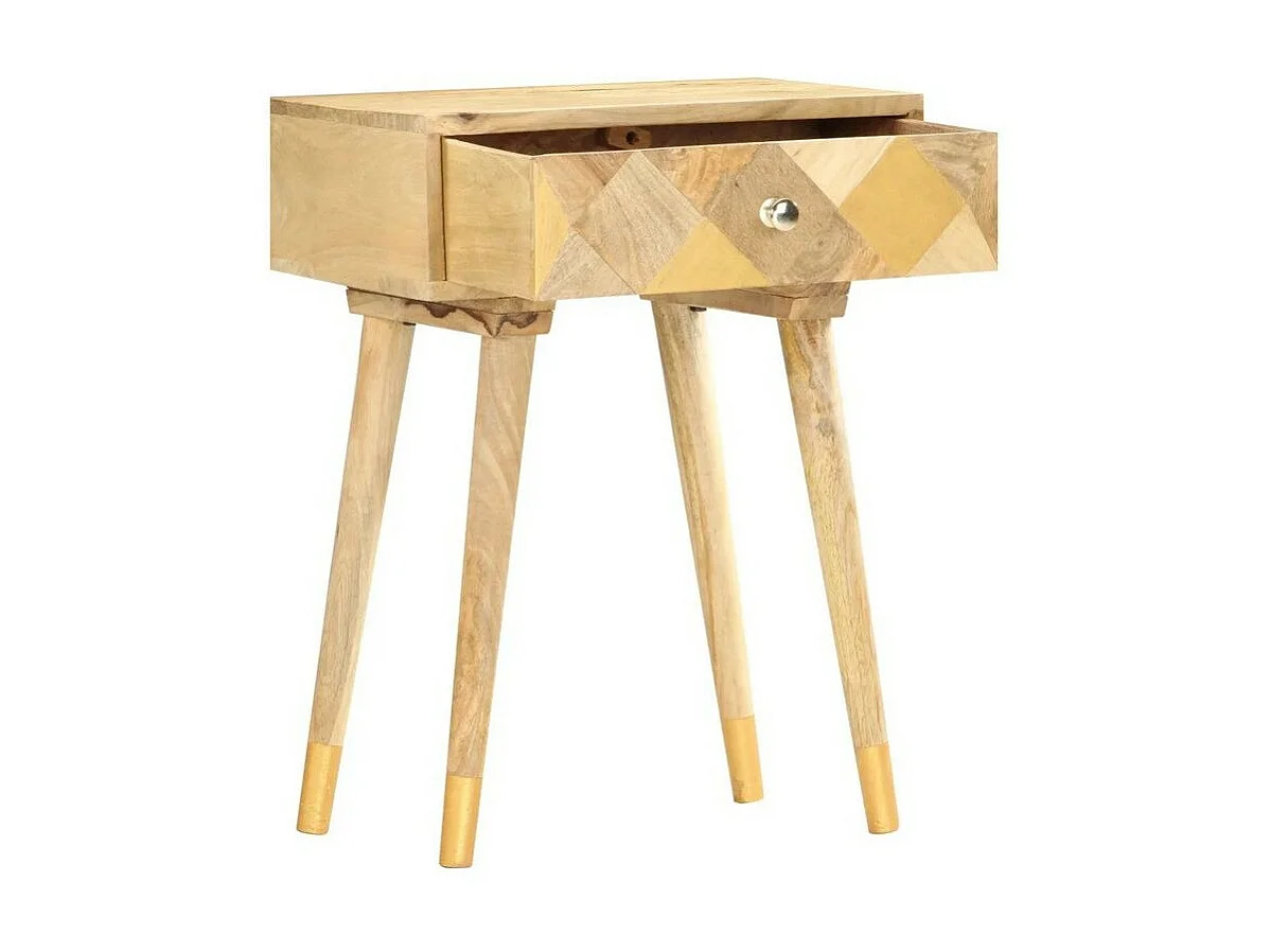 Table de chevet 1 tiroir manguier massif clair Kasya