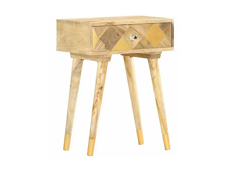 Table de chevet 1 tiroir manguier massif clair Kasya