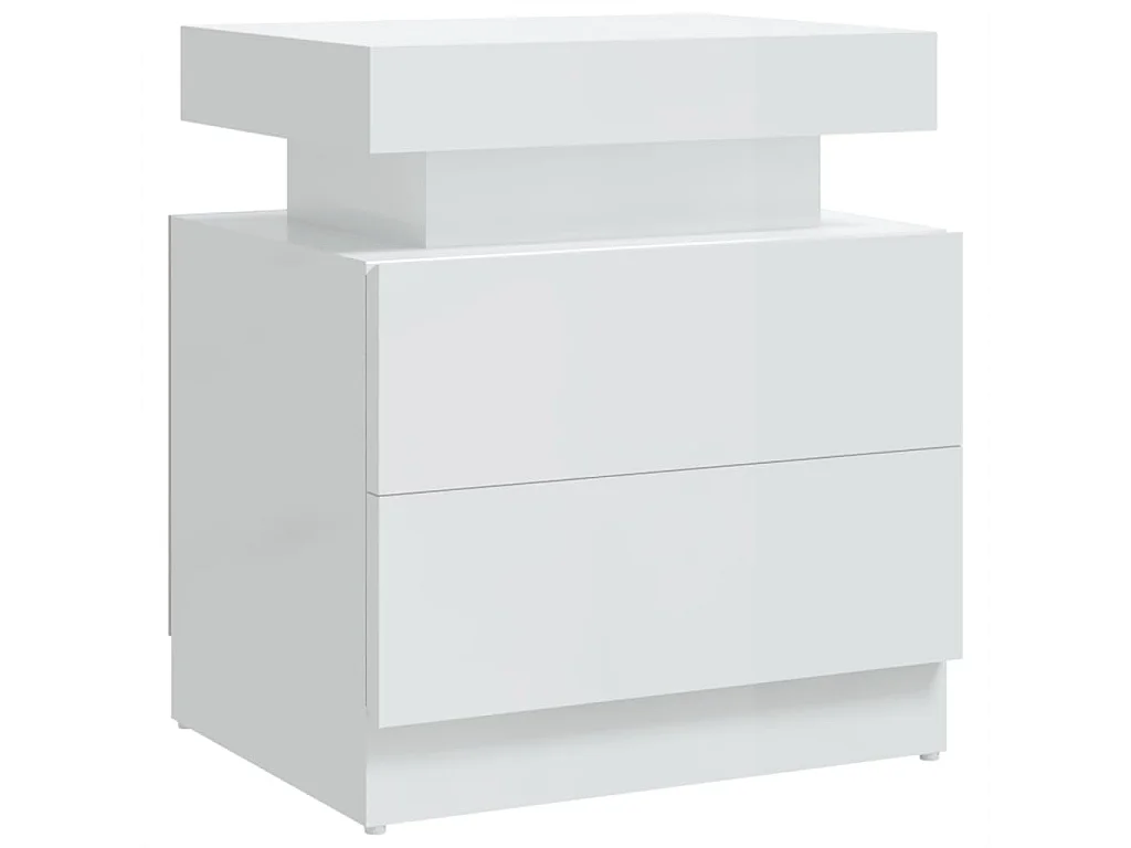 Table de chevet Blanc brillant 45x35x52