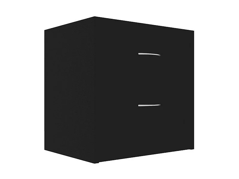 Table de chevet 2 tiroirs bois noir Romma - Lot de 2