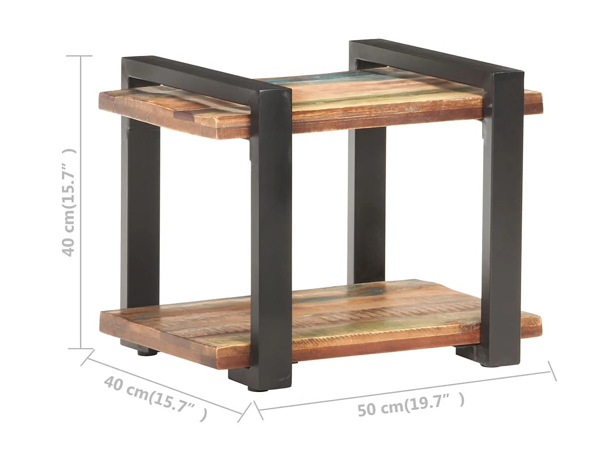 Table de chevet 50x40x40 Bois de récupération massif