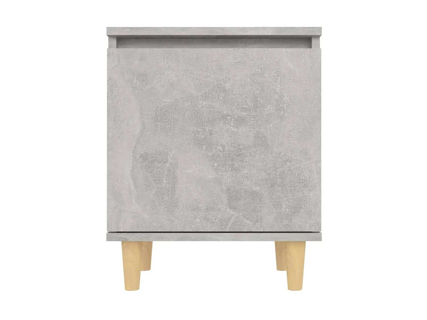 Table de chevet avec pieds en bois Gris béton 40x30x50
