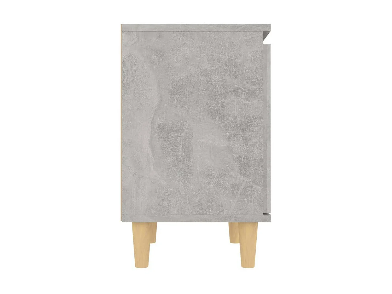 Table de chevet avec pieds en bois Gris béton 40x30x50