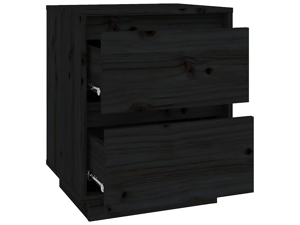 Nachtkastje 40x35x50 cm massief grenenhout zwart