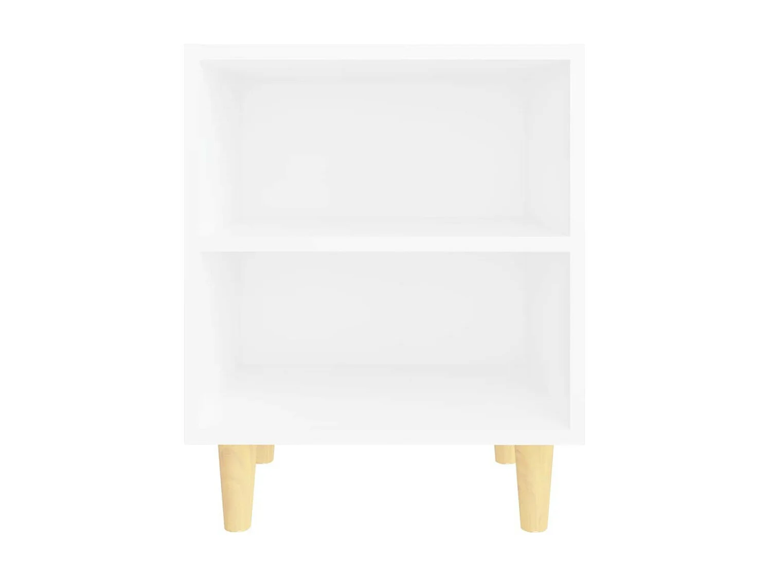 Table de chevet avec pieds en bois massif Blanc 40x30x50 2