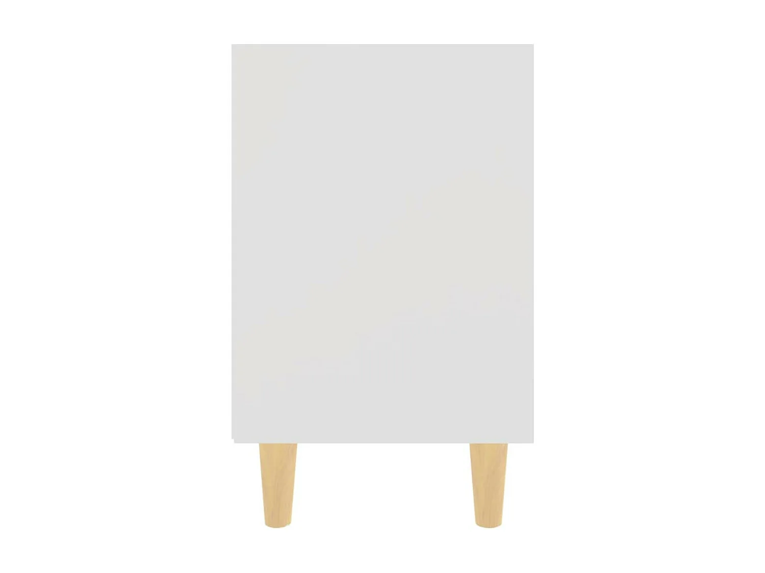 Table de chevet avec pieds en bois massif Blanc 40x30x50 2