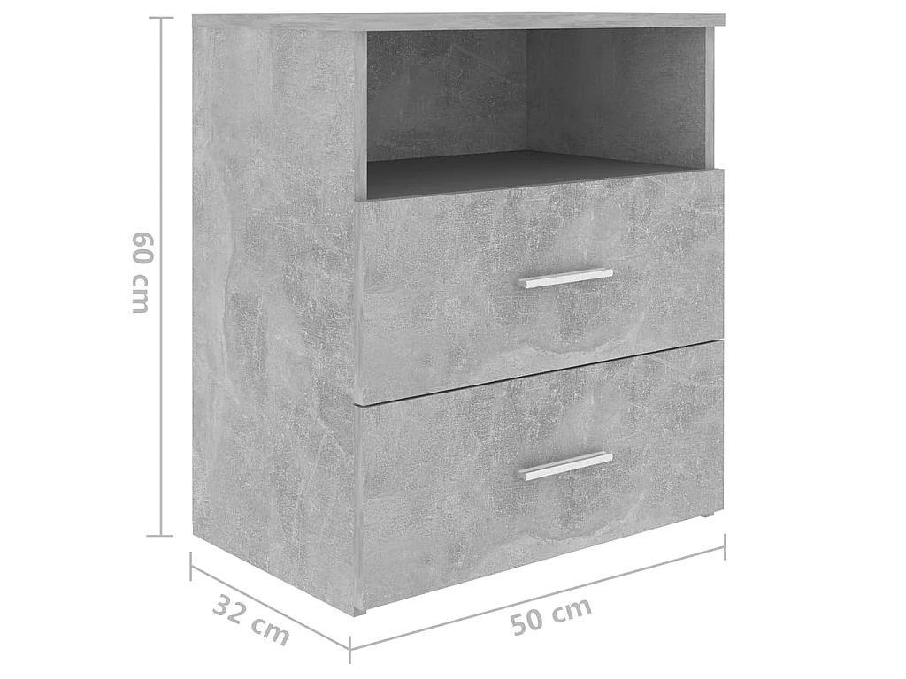 Table de chevet Gris béton 50x32x60