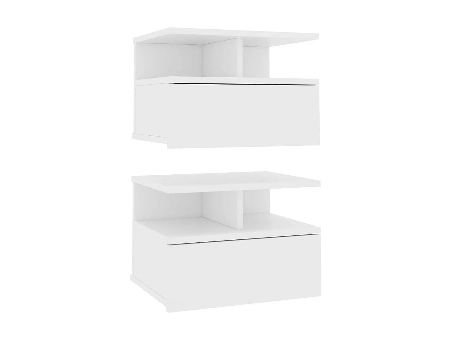 Tables de chevet suspendues 2 pcs Blanc 40x31x27