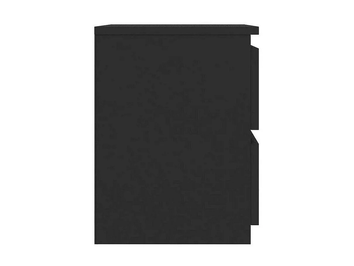 Table de chevet 2 tiroirs bois noir Ricio