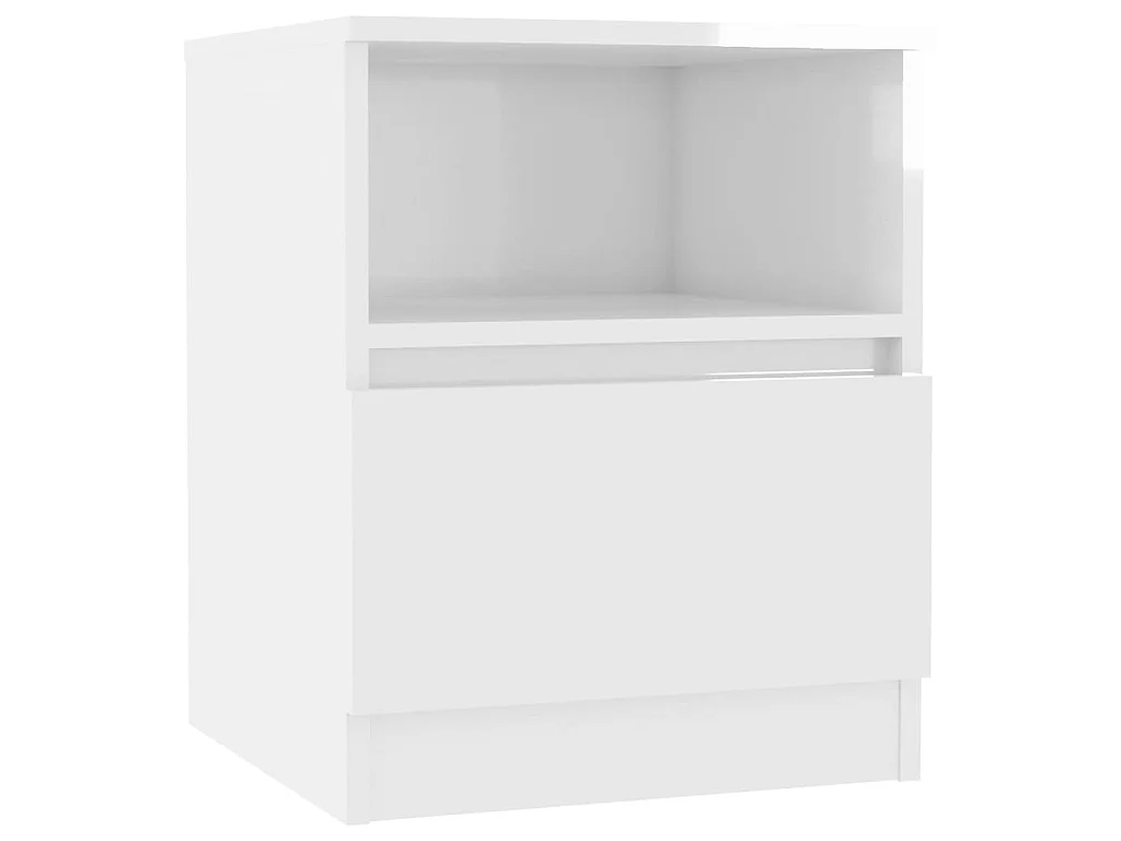 Table de chevet Blanc brillant 40x40x50 2